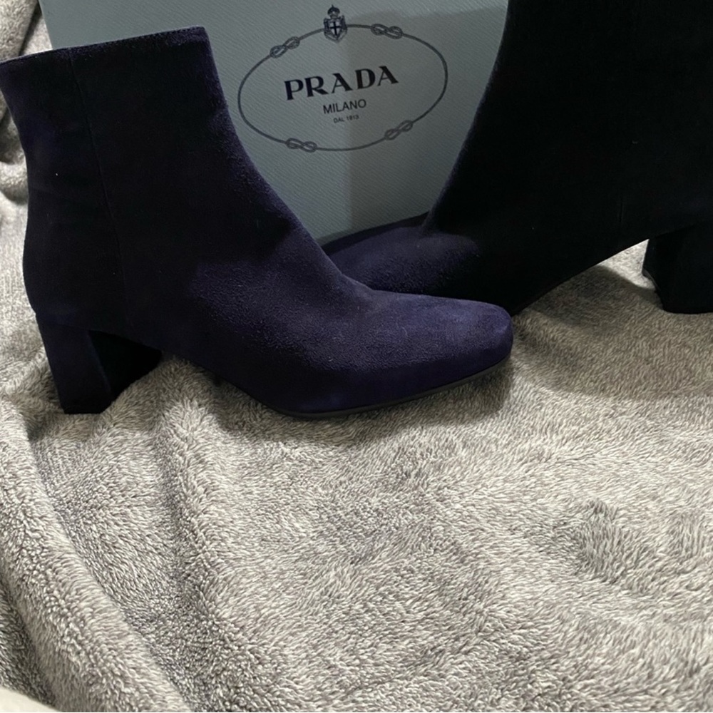 Prada Women's Black Suede Ankle Boots